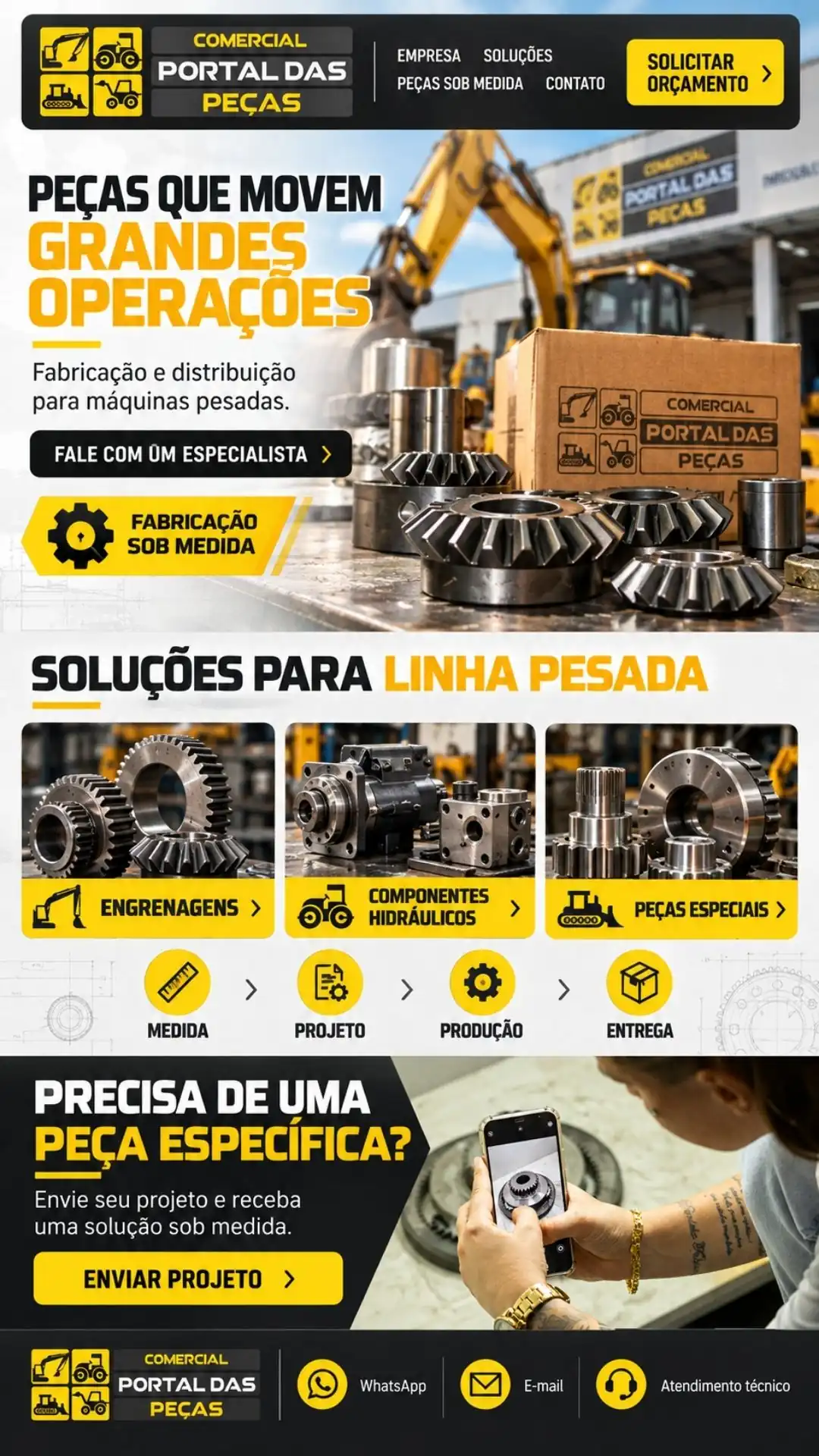 Exemplo de site profissional para indústria