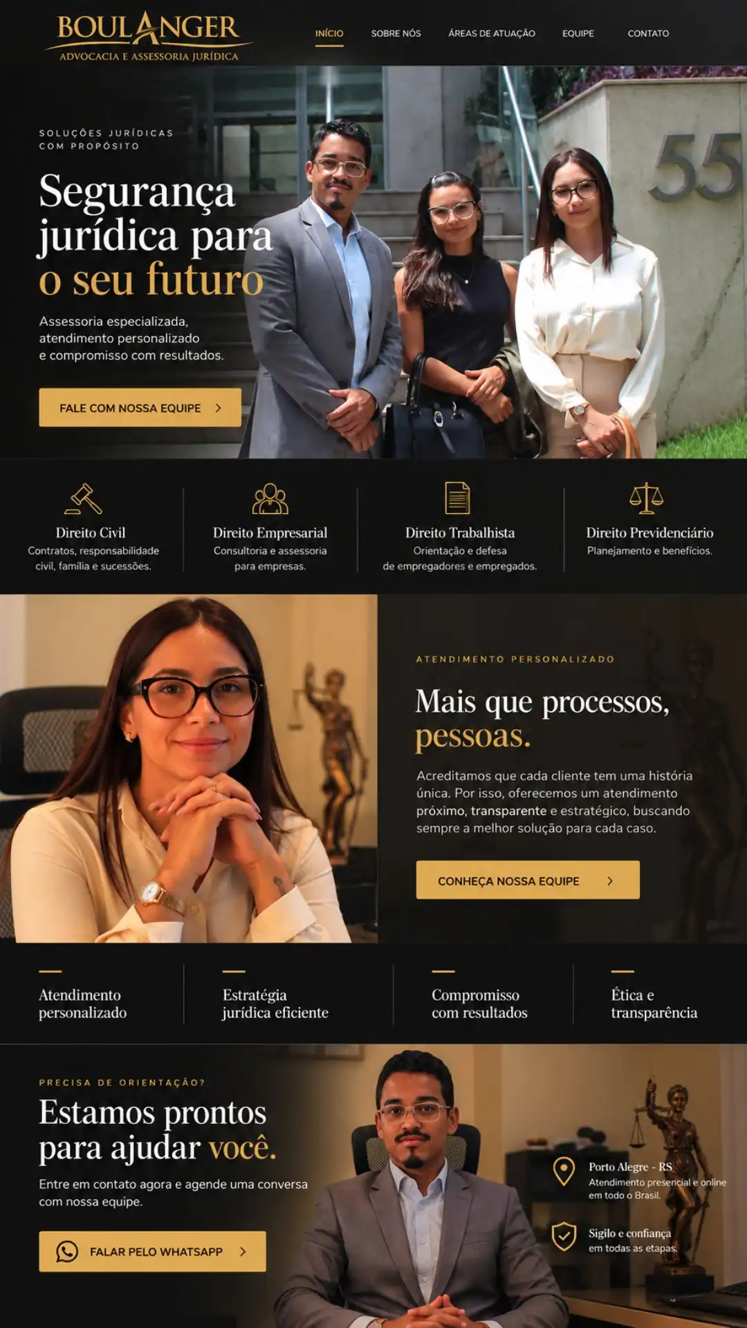 Exemplo visual de site profissional desenvolvido pela Bem Visto 12