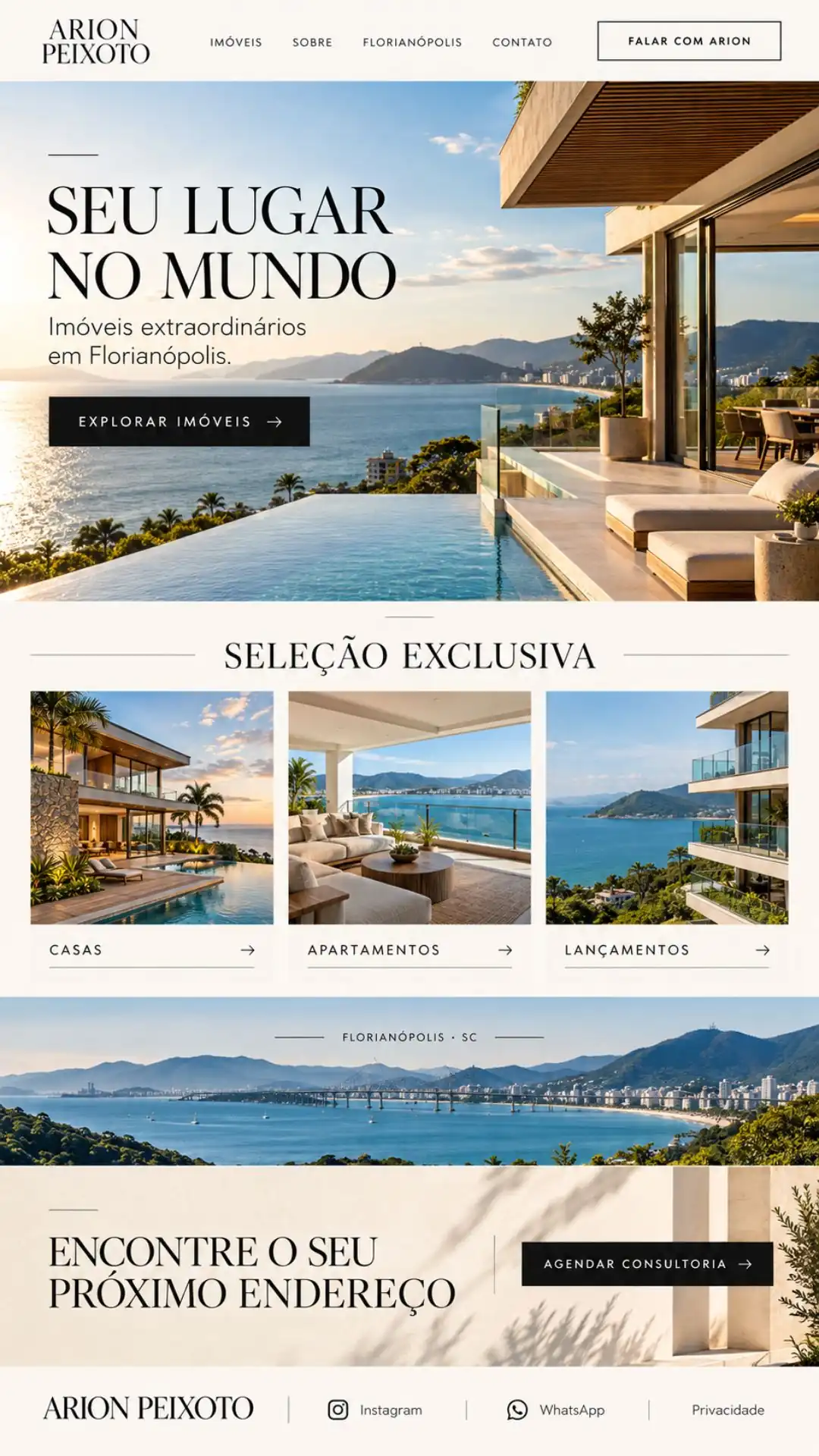 Exemplo visual de site profissional desenvolvido pela Bem Visto 13