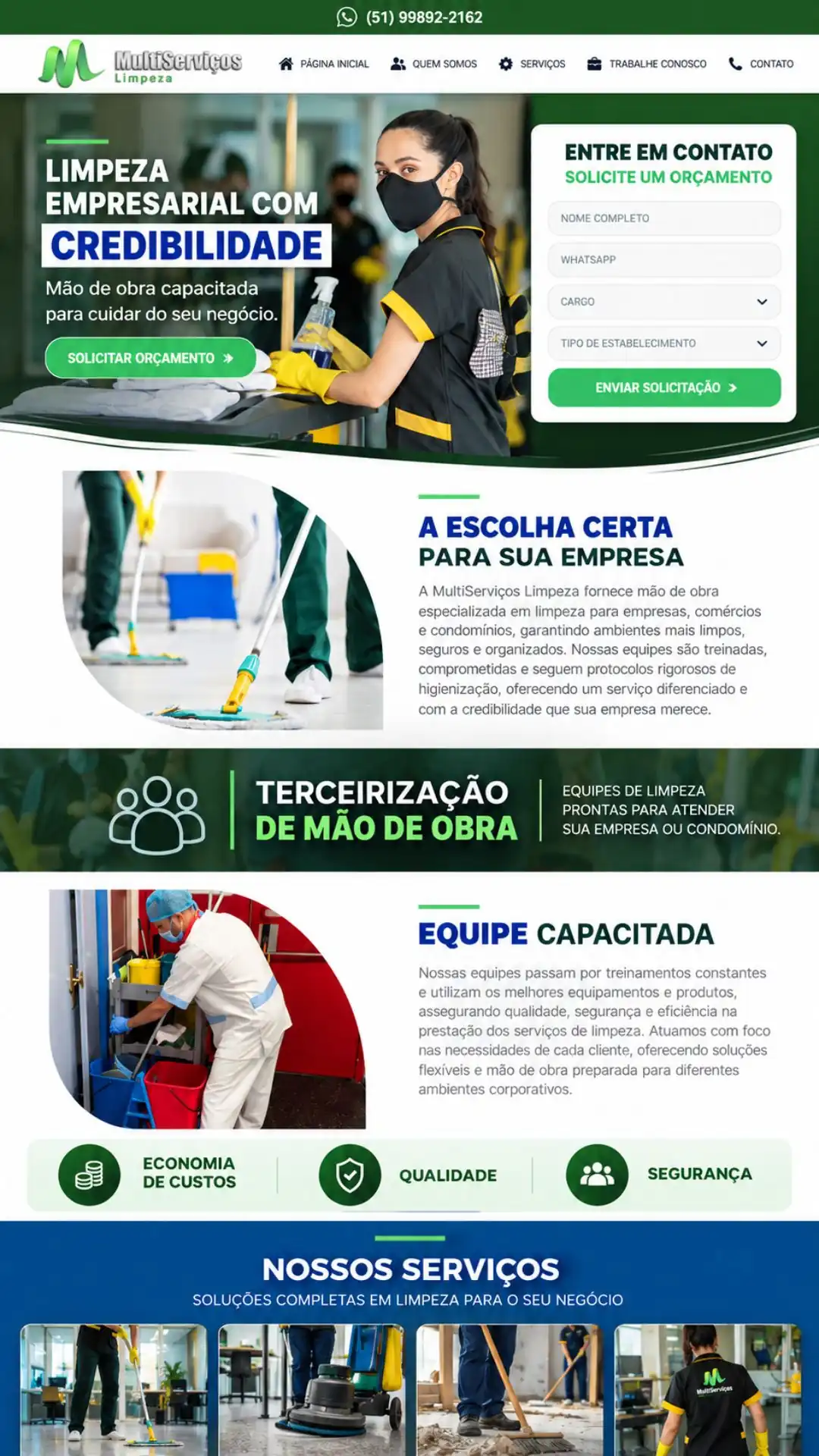 Exemplo visual de site profissional desenvolvido pela Bem Visto 15