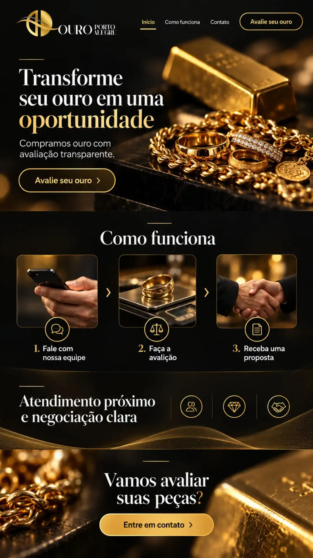 Exemplo de site profissional com posicionamento premium