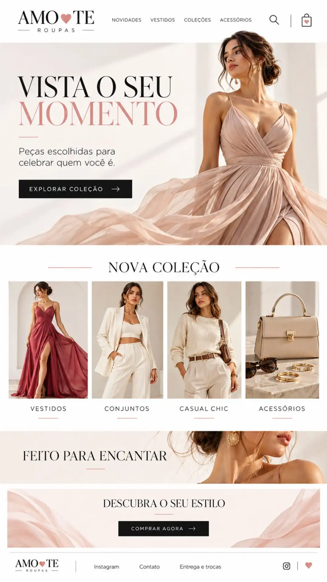 Exemplo de site profissional para varejo